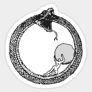 Sisyphus Ouroboros mashup Sticker